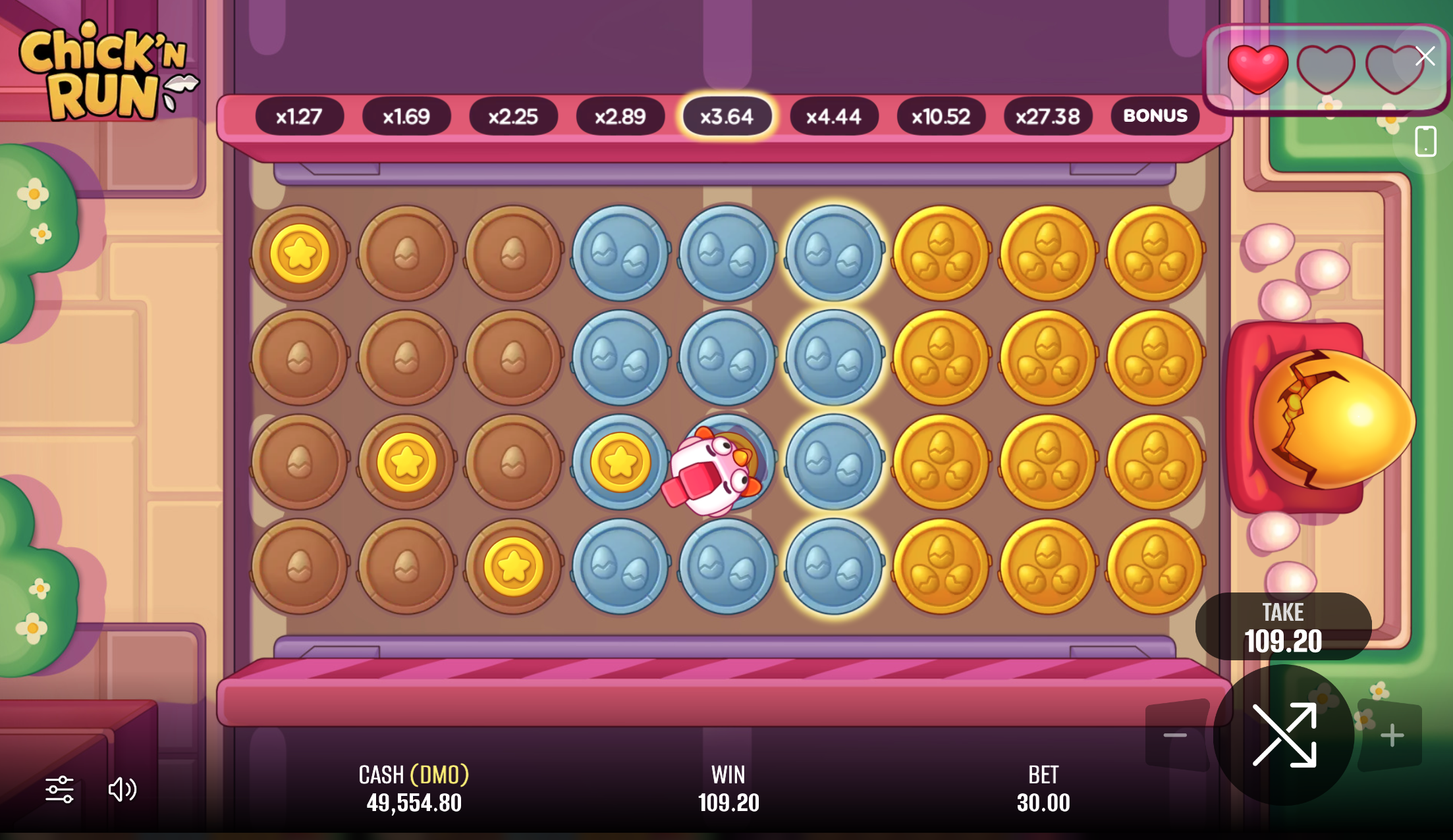 Chick N Run Game Interface